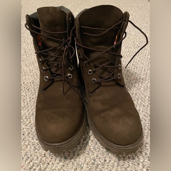 Men's Dark Brown Timberland Leather Boots - Picture 2 of 7